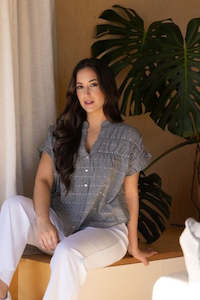 Knewe: Addison Top - Black Check