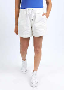 Shorts: Emma Relaxed Denim Short / Vintage White