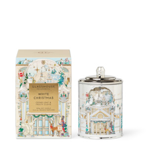 Glasshouse Fragrances Circa: White Christmas 380g Triple Scented Soy Candle - Cedar Leaf & Fruity Clove