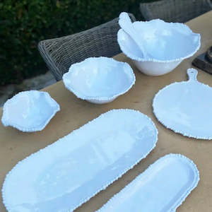 Melamine Pearl Platter 53cm - White