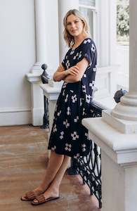 Positano Dress - Navy Print