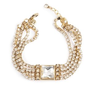 3018-0732 Statements Bracelet - Square Crystal Gold