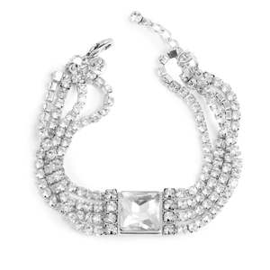 3018-0733 Statements Bracelet - Square Crystal Silver