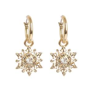 A C Oslo: 1018-1389 Snow Flake Earring - Gold Drop