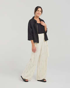 Victoria Zip Front Jacket - Black