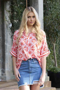Charlo: Tara Shirt - Red Print