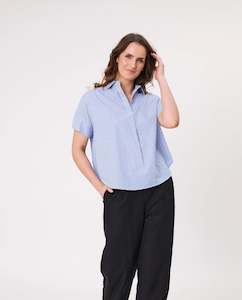 Lemon Tree: Dora Stripes Top - Blue Stripes