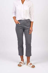 Slim Leg 7/8 Pull On Pant with Full Elastic Waistband - Sim