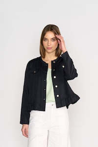 Jacket with Frill Hem - Ink