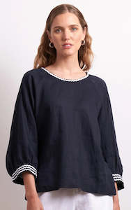 Ric Rac Top - Indigo