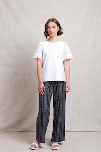 Neris: Lace Work Top - White