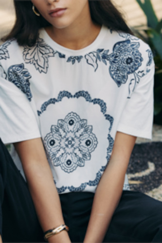 Indie Tee - Silk White Multi