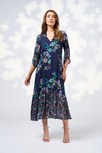 Loobies Story: La Boheme Midi Dress - Indigo Multi