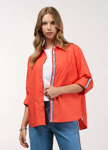 Madly Sweetly 1: Mixed Media Shirt - Tangerine