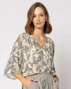 Shirts Blouses: Frond Blouse - Dusk Floral