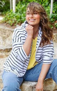 Crews Sweatshirts: Beachy Zip Hoodie - Stripe