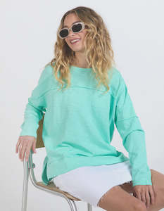 Crews Sweatshirts: Jayne Throw On Top - Neon Mint