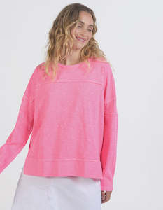 Crews Sweatshirts: Jayne Throw On Top  - Neon Rose