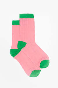 Socks: Netting Sock - Pink & Green