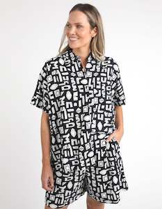 Etched Geo Shirt - Navy