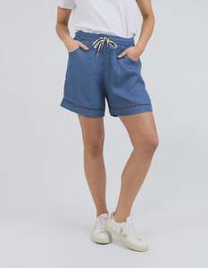 Astrid Chambray Short - Dark Blue