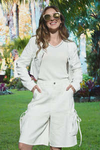 Shorts: Bow & Go Jort - White