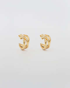 Earring Gold Hoop 3 Rings