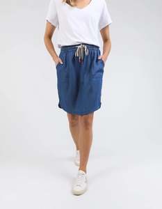 Pant Sale: Emmy Chambray Skirt - Dark Blue