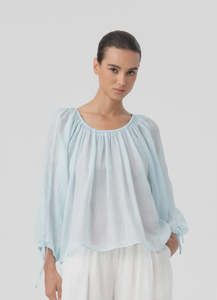 Shirts Blouses: Meadow Top - Sky