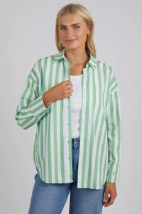Shirts Blouses: Delia Stripe Shirt - Meadow/white
