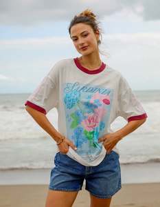 Tees Long Sleeve Tees: Mediterranean Posy Tee / White