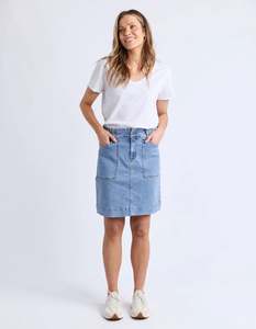 Bottoms: Atlas Denim Skirt / Blue