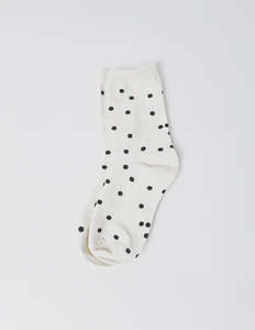 Socks: Socks -  White With Black Dots