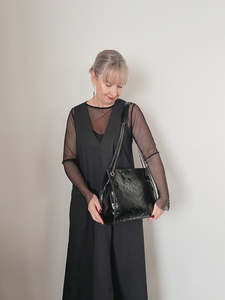 All: The Chicago bag - Black Crinkle Patent