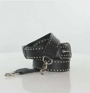 Studded Luxe Bag Strap - Black/Silver