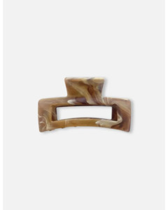 Under 50: Rectangle Hair Claw - Marbled Caramel