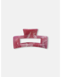 Rectangle Hair Claw - Marbled Hot Pink