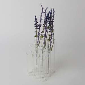 Test Tube 9pc Vase 3x3 Sloped  H:15-10cm