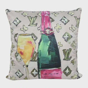 Homeware: Art Cushion Velvet LV - Champagne