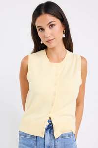 Alleyway Butter Lightweight Soft Knit Crewneck Vest Top