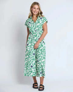 Marly  Dress / Spring Green Geo