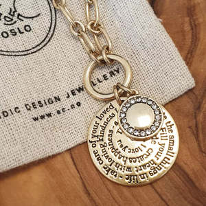 A C Oslo: 2018-0946 Note to Self Necklace Pendent Gold