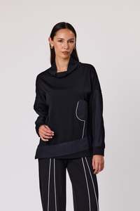 Duo 1: Stella Merino Pocket Top - Black