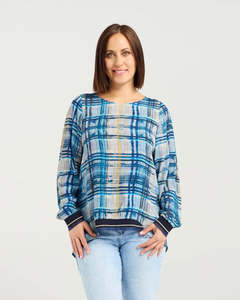 Zafina: Havana Top / Ocean Plaid