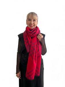 Bold Tartan Scarf - Red/Berry