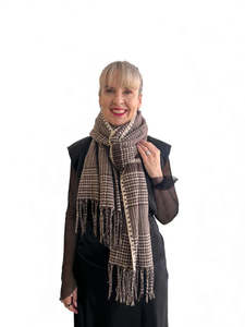 Heritage Check Scarf - Brown/Ivory