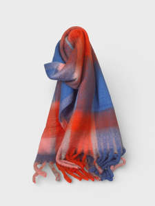 Scarves: Multi Check Scarf - Electric Pop