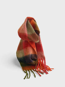 Scarves: Multi Check Scarf - Autumn