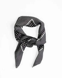 Polka Square Scarf - Black