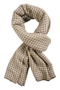 Scarves: Cassidy Houndstooth Scarf - Ivory